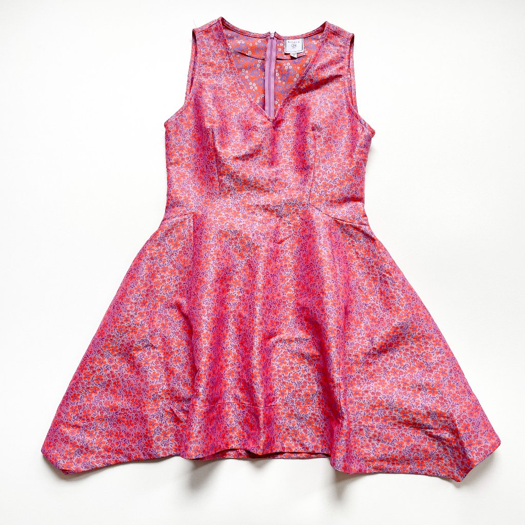 Noble 31 Jacquard Floral Dress Pink Orange Purple Size Small